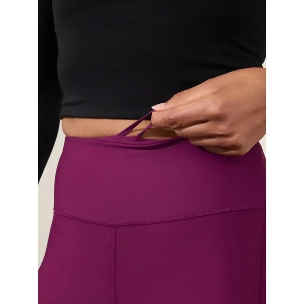 Athleta 🍷💪🏽🍇 Wild Plum Interval Stash High Rise 7/8 Leggings Size XS NWT - Picture 5 of 9